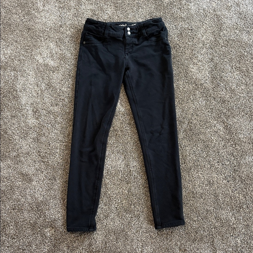 Girls Arizona Jean Company Black Kids Casual Jeggings Size 14